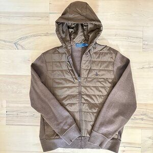 [NEW] Polo Ralph Lauren Men's Hybrid Full Zip Double Knit Hoodie In Brown
